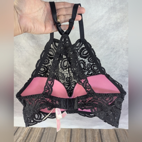 Pink The Lace High Neck Push Up Bra Large In Excellent Condition - Picture 4 of 9
